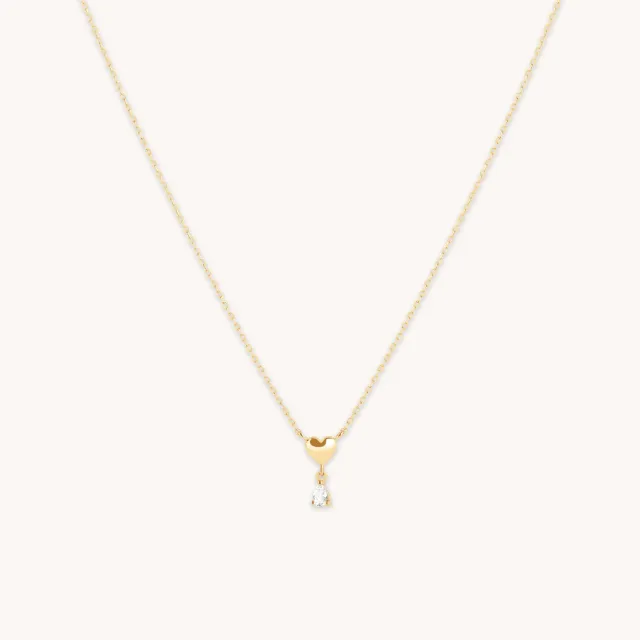 Astrid & Miyu Heart collier or massif topaze blanche