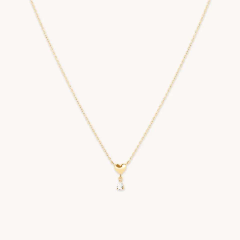 Astrid & Miyu Heart collier or massif topaze blanche