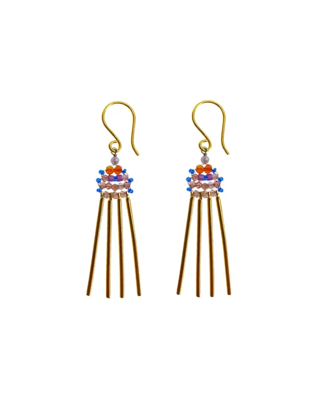 Le Fourbi de Capucine N59 boucles d’oreilles grenat améthyste