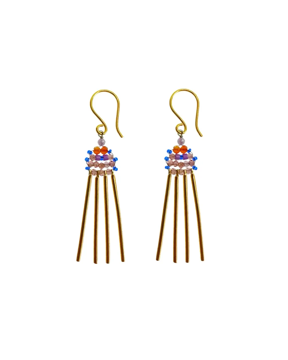 Le Fourbi de Capucine N59 boucles d’oreilles grenat améthyste