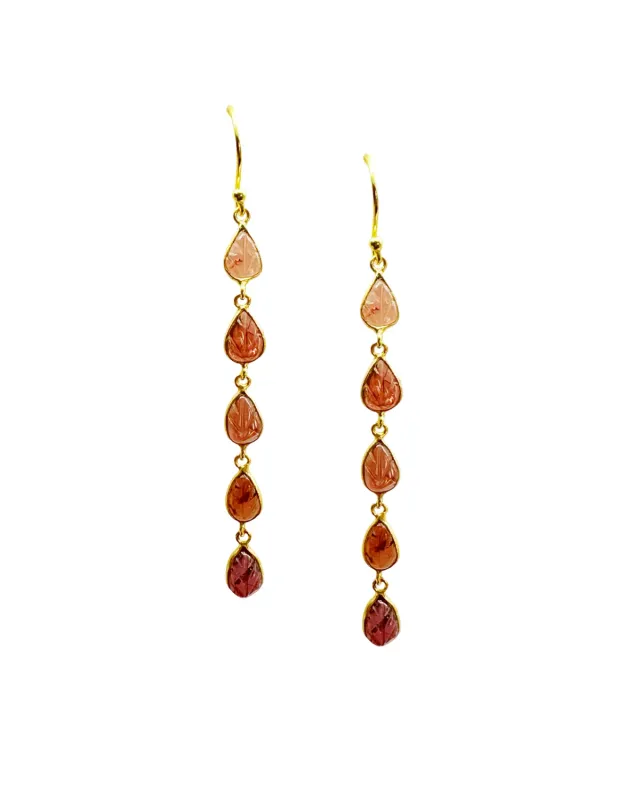 Le Fourbi de Capucine G25 boucles d'oreille grenat 7,5 cm