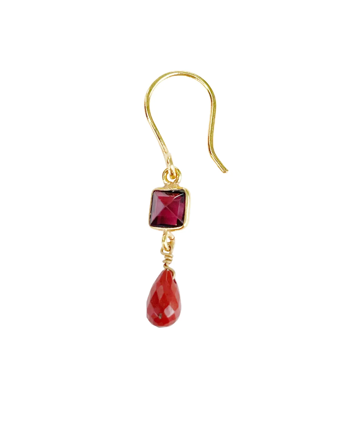 Le Fourbi de Capucine FDC139 boucles d'oreilles laiton doré jaspe