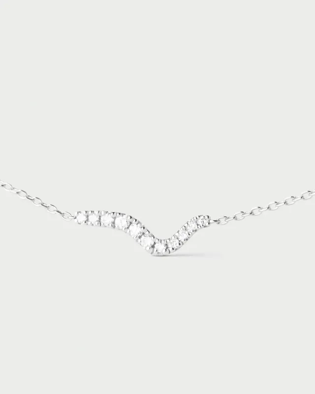 PDPAOLA Flow collier or blanc diamants 0,10 ct