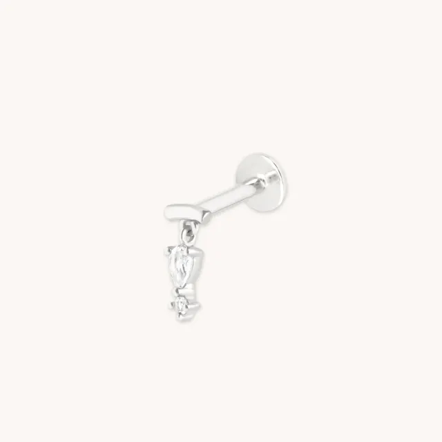 Astrid & Miyu Pear piercing helix or blanc massif