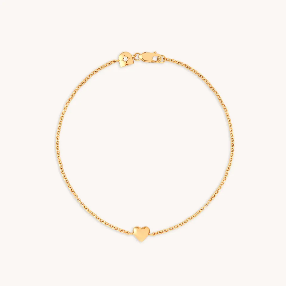 Astrid & Miyu Love Heart bracelet charms cœur doré