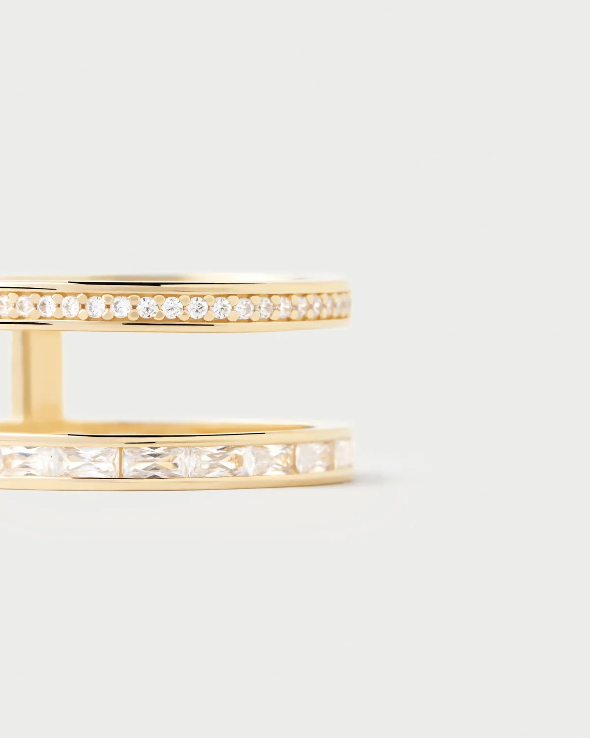 PDPAOLA Bianca bague plaqué or zircone blanche