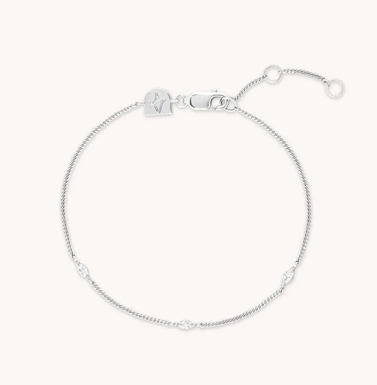 Astrid & Miyu Navette Crystal bracelet argent cristal