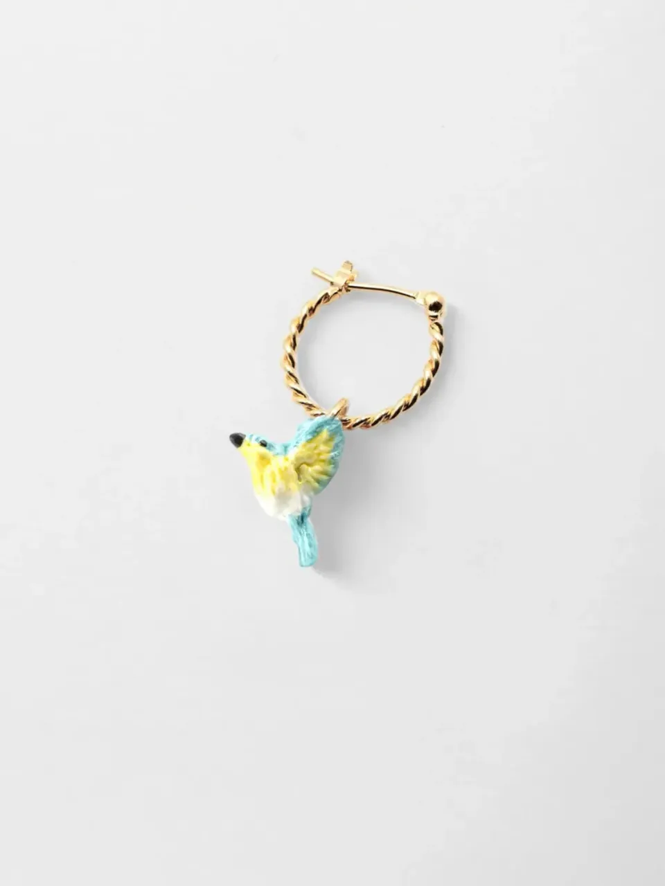 Nach Bijoux Mini créole Paruline bleue boucle d'oreille à l'unité porcelaine