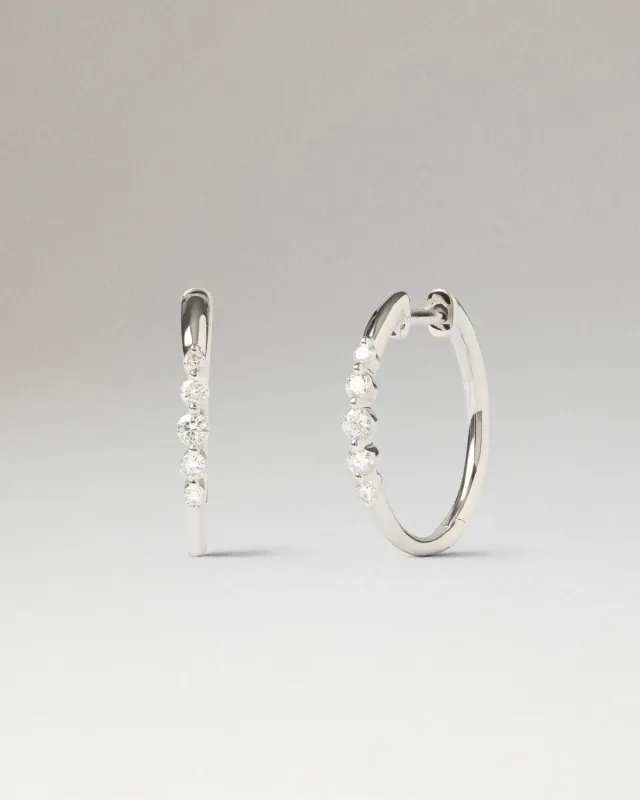 PDPAOLA Vivienne créoles or blanc diamants
