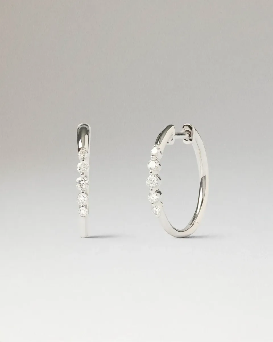 PDPAOLA Vivienne créoles or blanc diamants