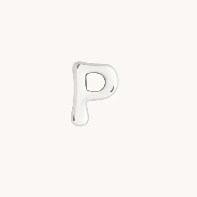 Astrid & Miyu P Initial Click Charm or blanc lettre P