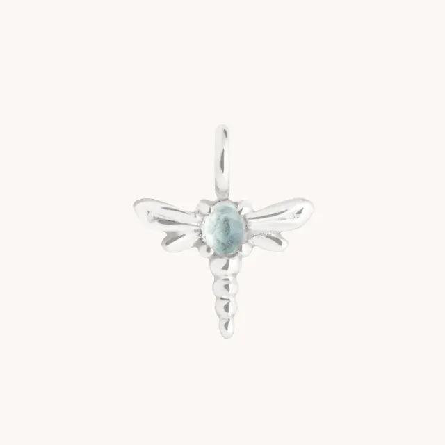 Astrid & Miyu Dragonfly breloque or blanc 9 carats