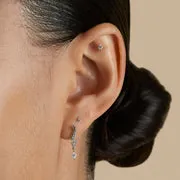 Astrid & Miyu Diamond Wave Charm boucles or blanc diamant