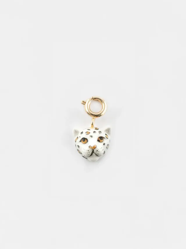 Nach Bijoux Mix & Match charms léopard blanc doré porcelaine