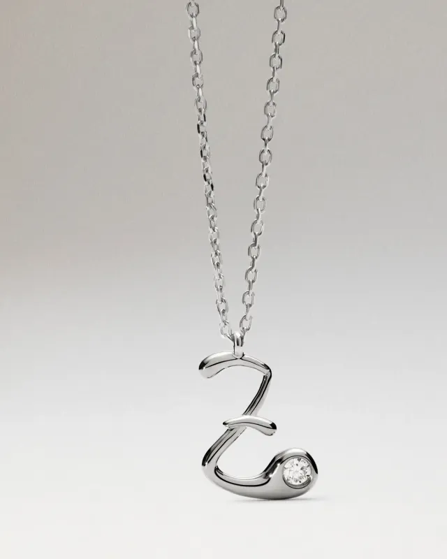 PDPAOLA Initial collier pendentif Z argent 40-50 cm