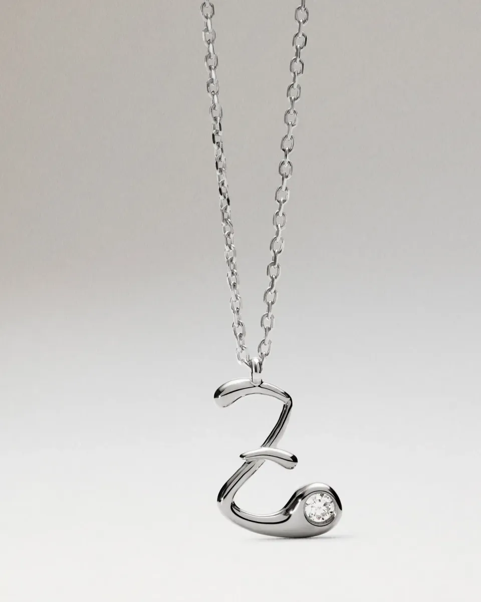 PDPAOLA Initial collier pendentif Z argent 40-50 cm