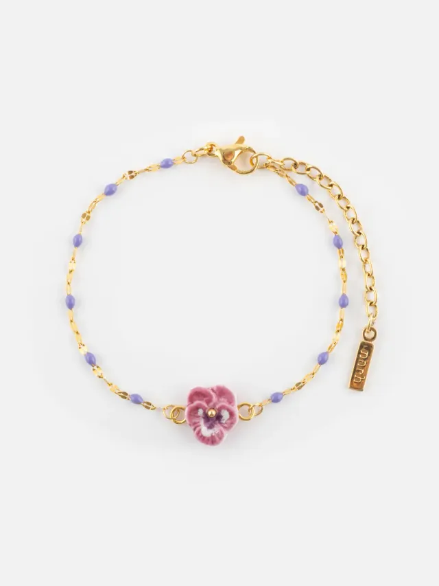 Nach Bijoux pensée bracelet perles de verre