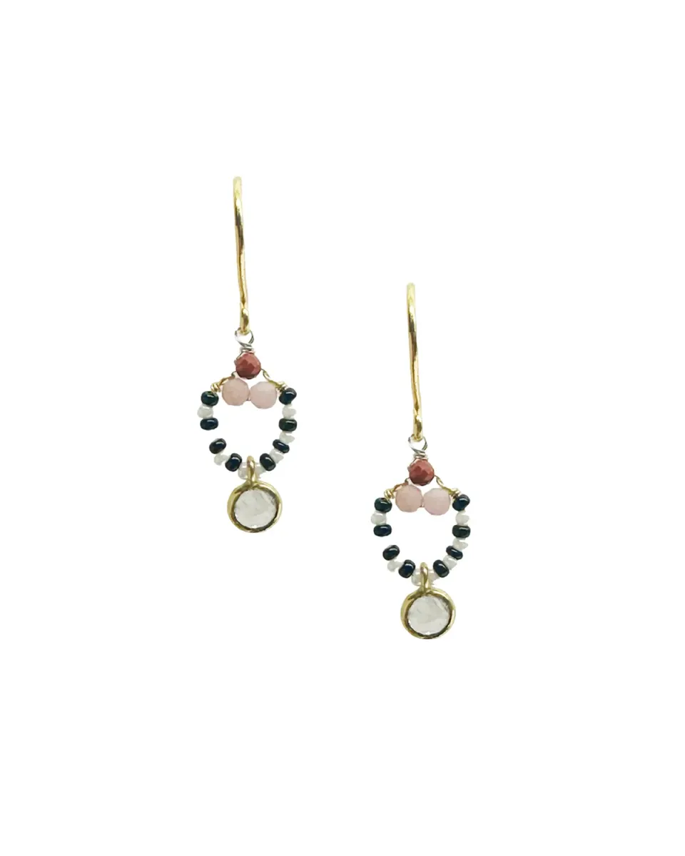 Le Fourbi de Capucine Z10 boucles d'oreilles jaspe pierre de lune