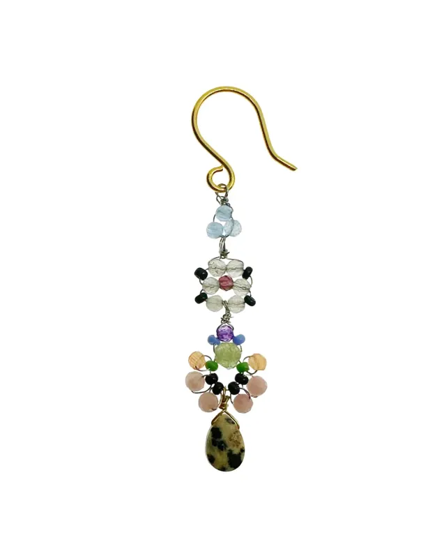 Le Fourbi de Capucine P26 boucles d'oreilles laiton doré labradorite