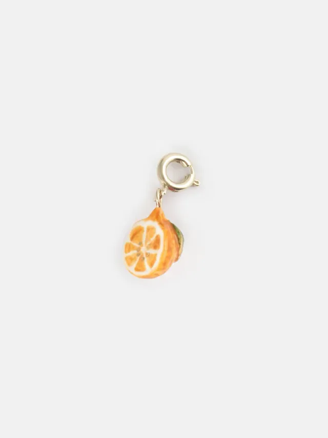 Nach Bijoux Charm's orange charm porcelaine fruit doré