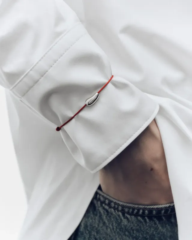 PDPAOLA Grid Rodeo bracelet cordon rouge argent