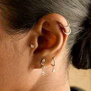 Astrid & Miyu Pear piercing diamant or blanc