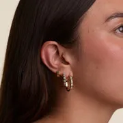 Astrid & Miyu Ridged Hoops créoles dorées striées