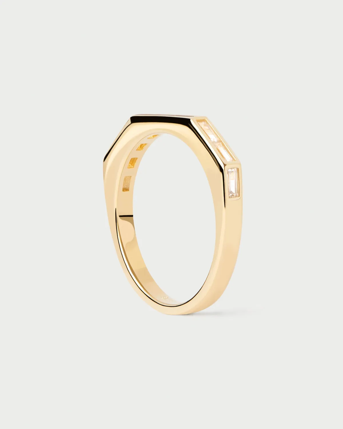 PDPAOLA Bari bague zirconia blanche dorée