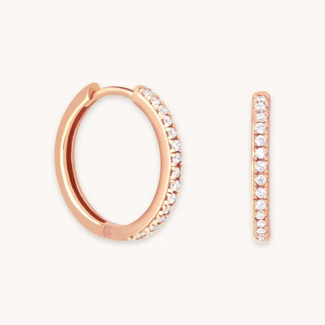 Astrid & Miyu Essential Crystal Medium créoles or rose