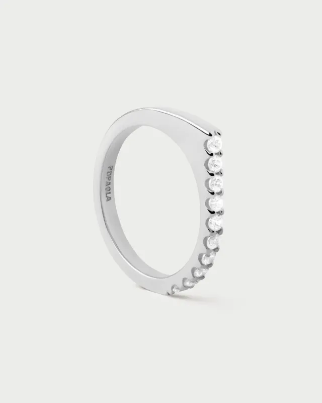PDPAOLA Gloss bague argent zirconia blanche 1,5 mm