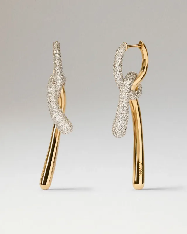 PDPAOLA Pavé Twist créoles longues zirconia blanc