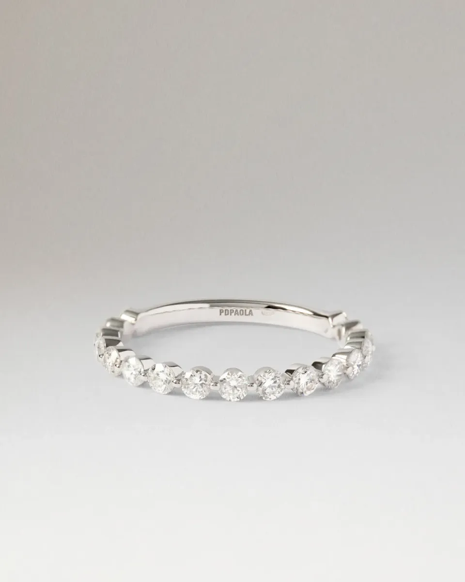 PDPAOLA Astra bague éternité or blanc diamants