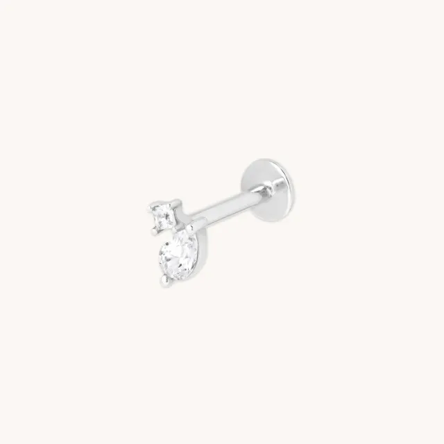 Astrid & Miyu Diamond Double Gem piercing or blanc massif