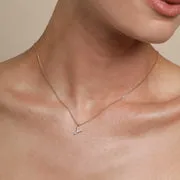Astrid & Miyu Y Initial Pavé collier pendentif plaqué or