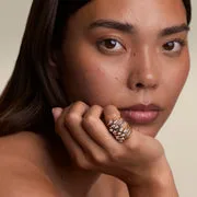 Astrid & Miyu Crystal Pear bague ouverte argent cristal