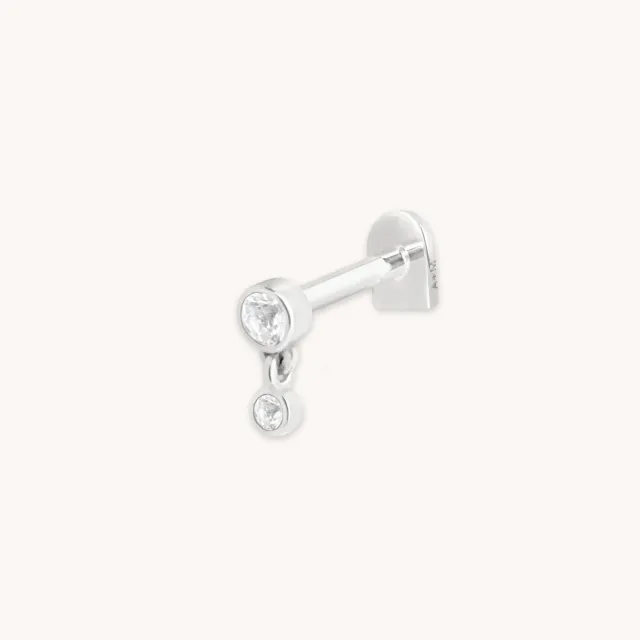 Astrid & Miyu White Topaz piercing clou or blanc topaze
