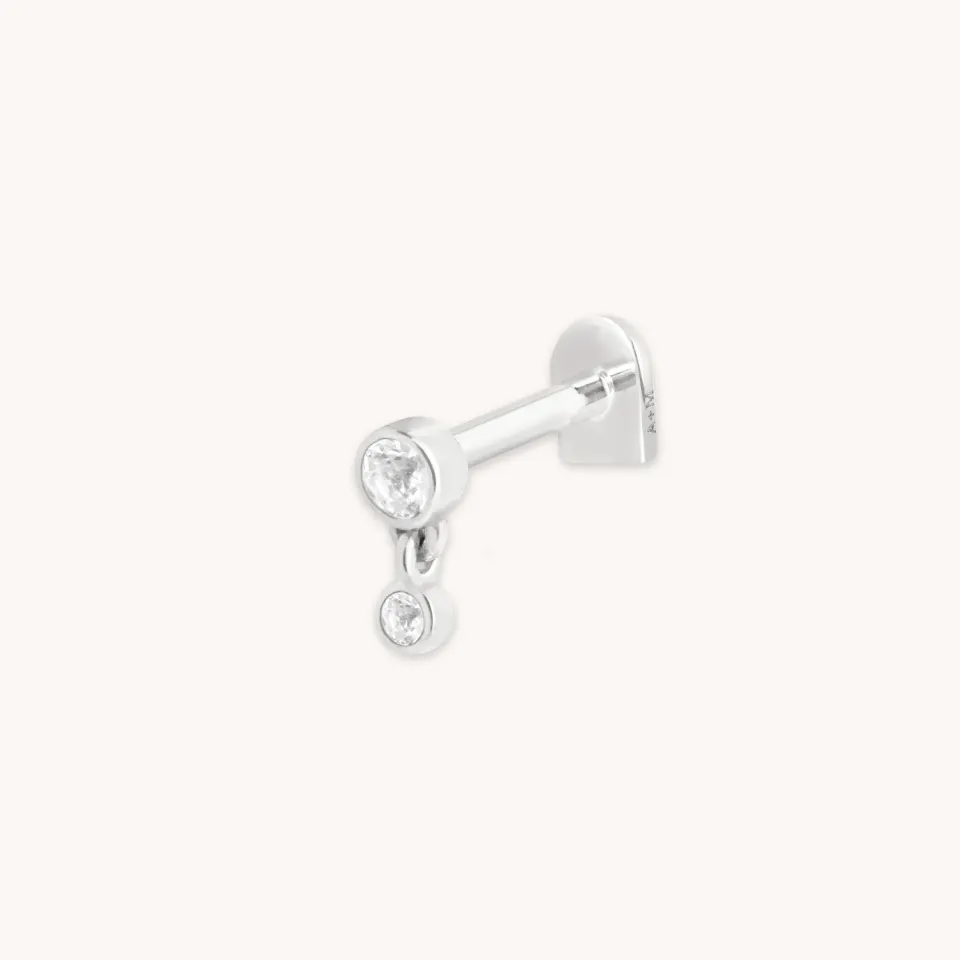 Astrid & Miyu White Topaz piercing clou or blanc topaze