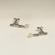 Astrid & Miyu Scalloped Crystal puces cristal argenté