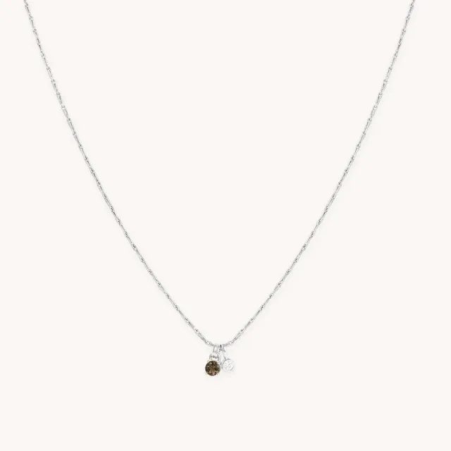 Astrid & Miyu Diamond Quartz collier pendentif or blanc massif