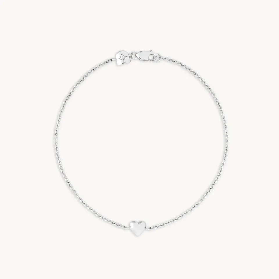 Astrid & Miyu Love Heart bracelet charms argent