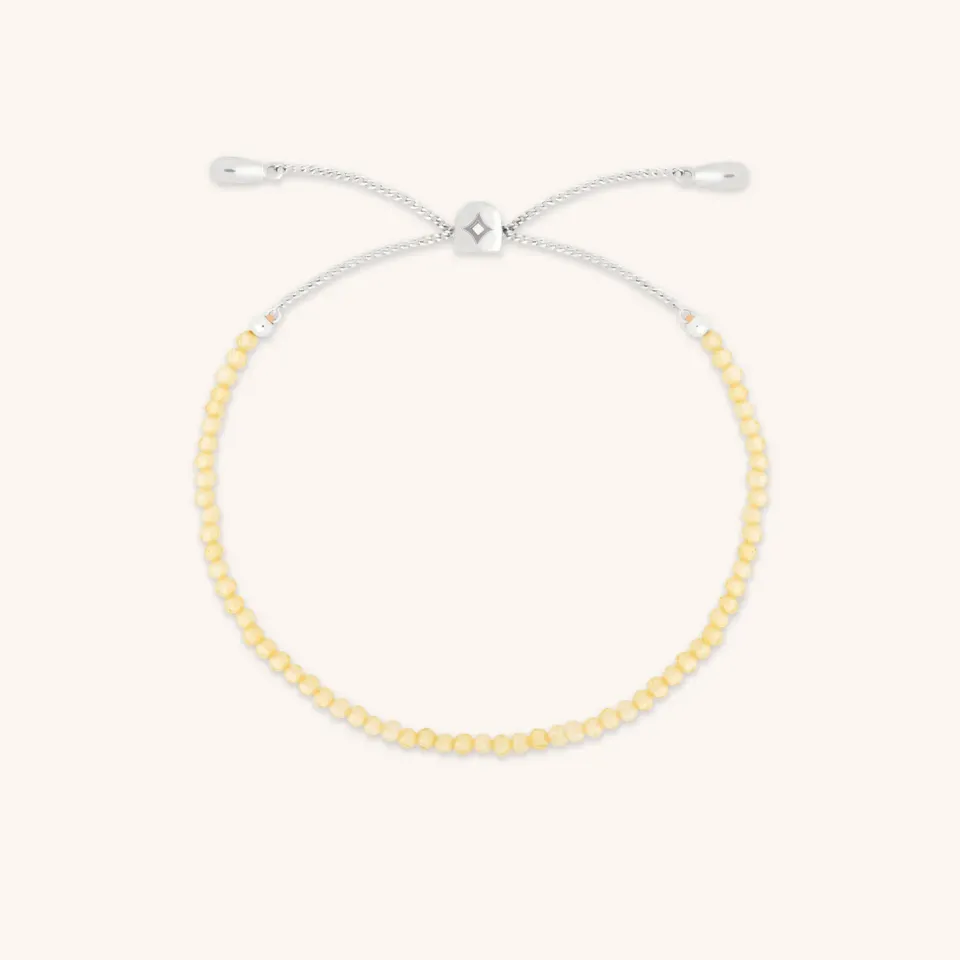 Astrid & Miyu Citrine November Beaded bracelet or blanc