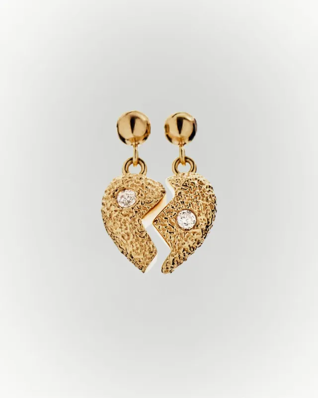 PDPAOLA Split Heart charm cœur zircone blanche