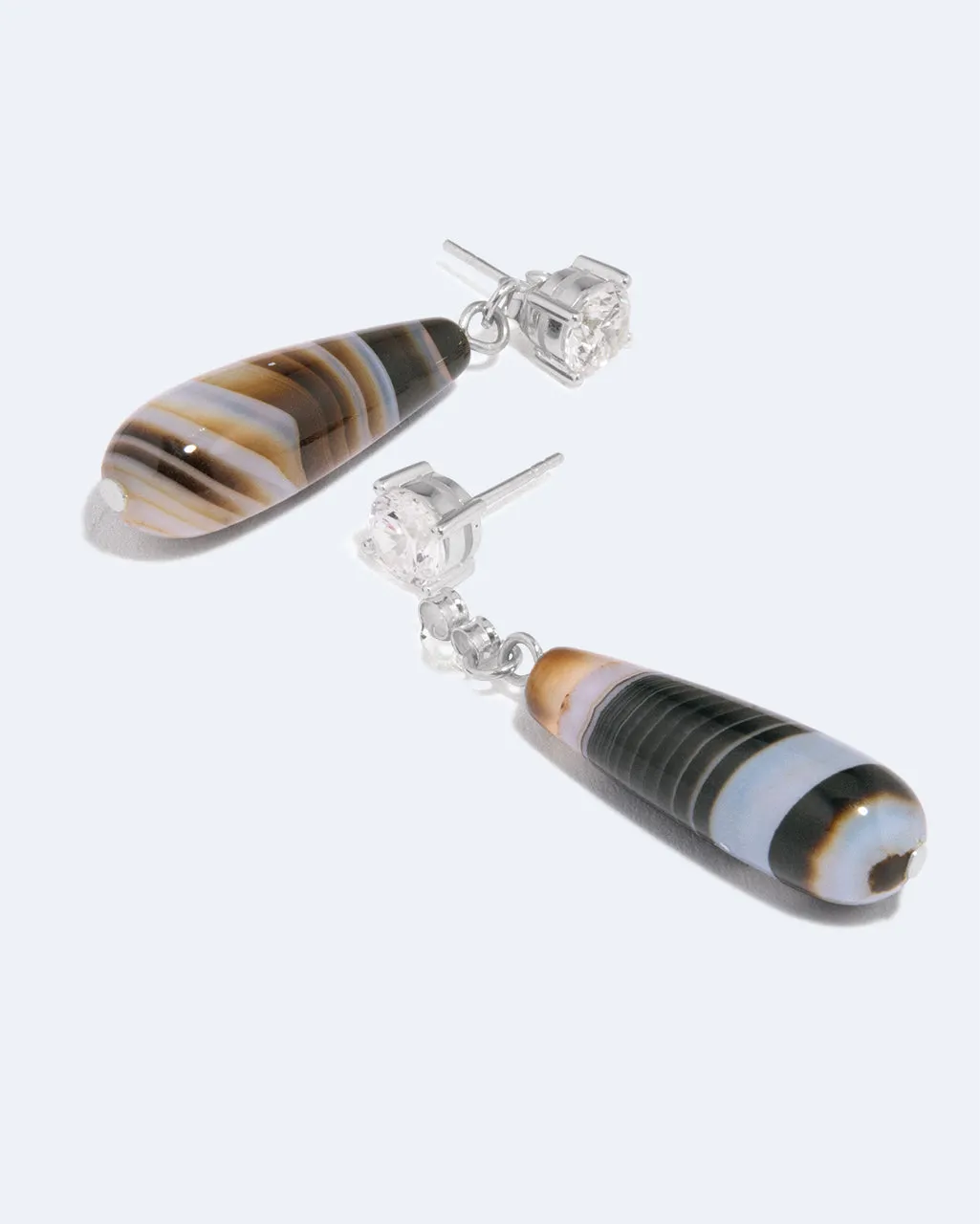 Completedworks Trace Infinite boucles agate zirconia argent