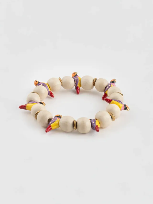Nach Bijoux diamant de Gould bracelet porcelaine colore elastique