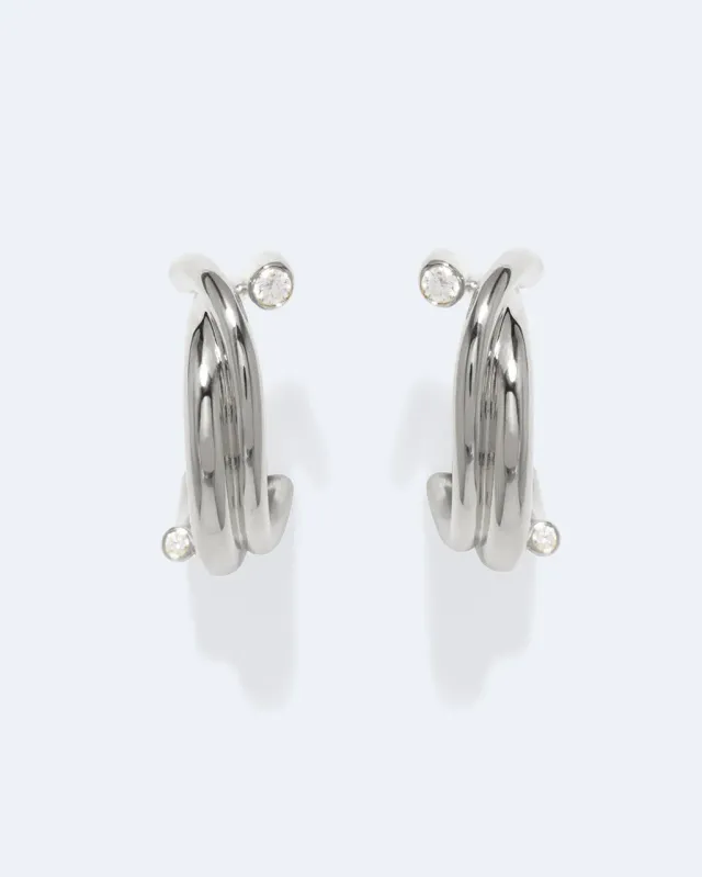 Completedworks What Time Left Behind boucles d’oreilles zirconia argent