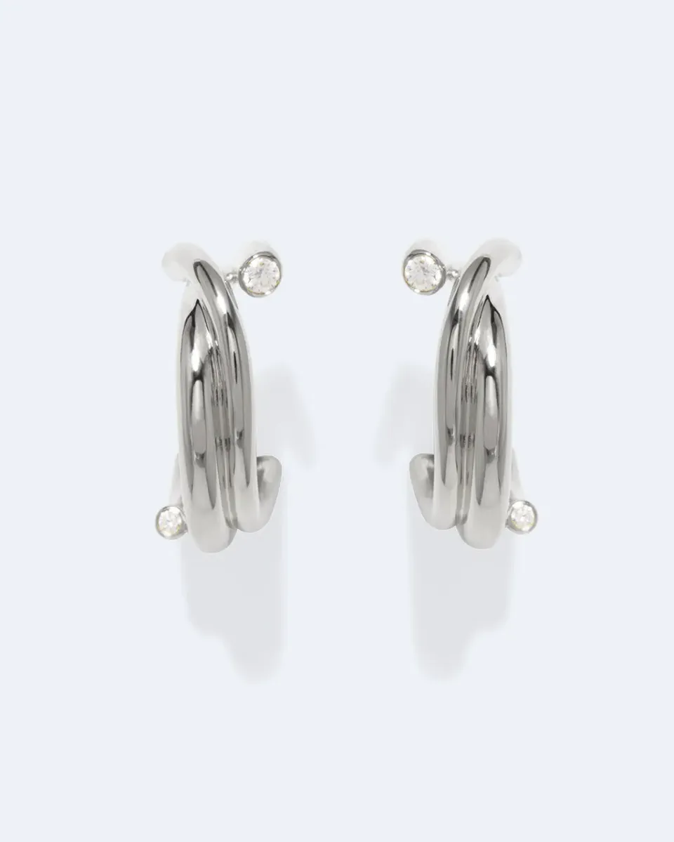Completedworks What Time Left Behind boucles d’oreilles zirconia argent
