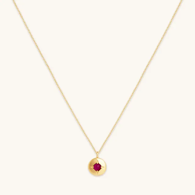 Astrid & Miyu July Ruby collier or massif rubis juillet