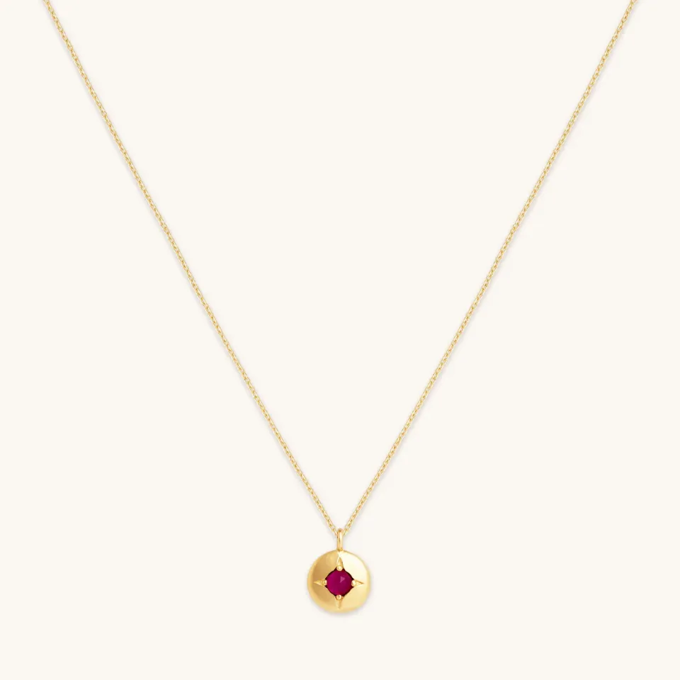 Astrid & Miyu July Ruby collier or massif rubis juillet