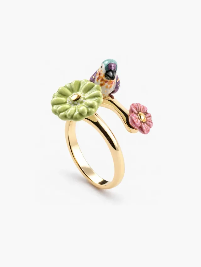 Nach Bijoux Colibri d'Anna bague ajustable fleur or