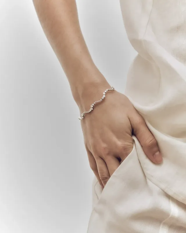 PDPAOLA Venus bracelet diamants or blanc grille